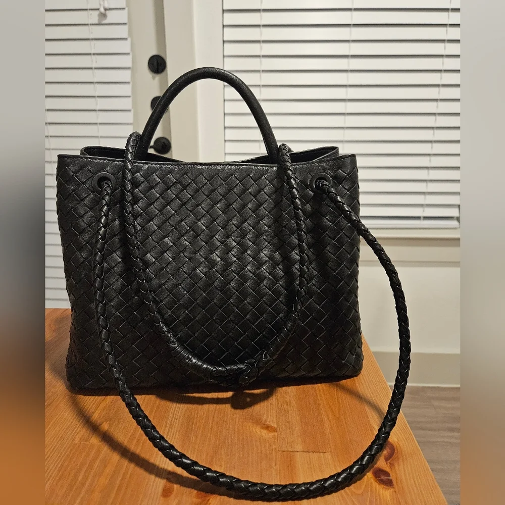 Quince Italian Leather Handwoven Satchel - Picture 1 of 4